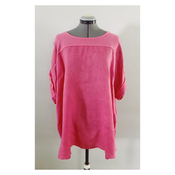 bellambra Tops Bellambra Made In Italy Linen Top Pink Sz 2x Poshmark